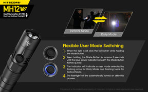 Nitecore MH12 V2 LED Rechargeable Flashlight (1200 Lumens)