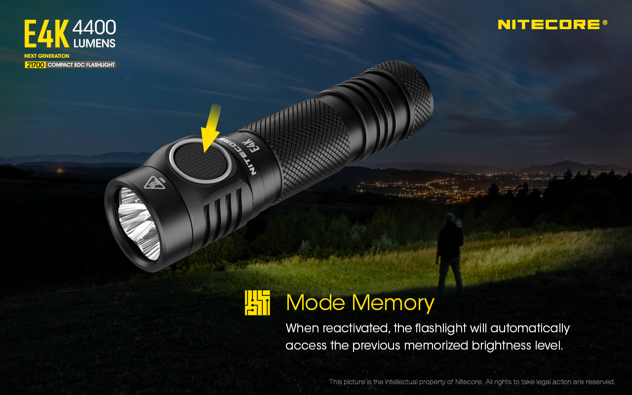 Nitecore E4K Rechargeable Flashlight (4400 Lumens)