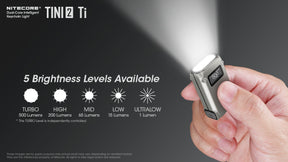 Nitecore TINI 2 Ti Keychain Rechargeable Flashlight (500 Lumens)
