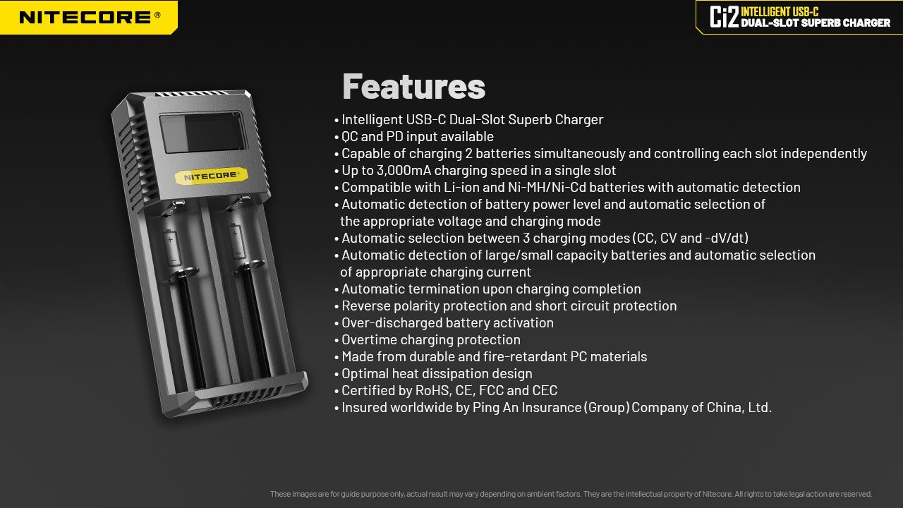 Nitecore Ci2 Intelligent USB-C Dual-Slot Battery Charger