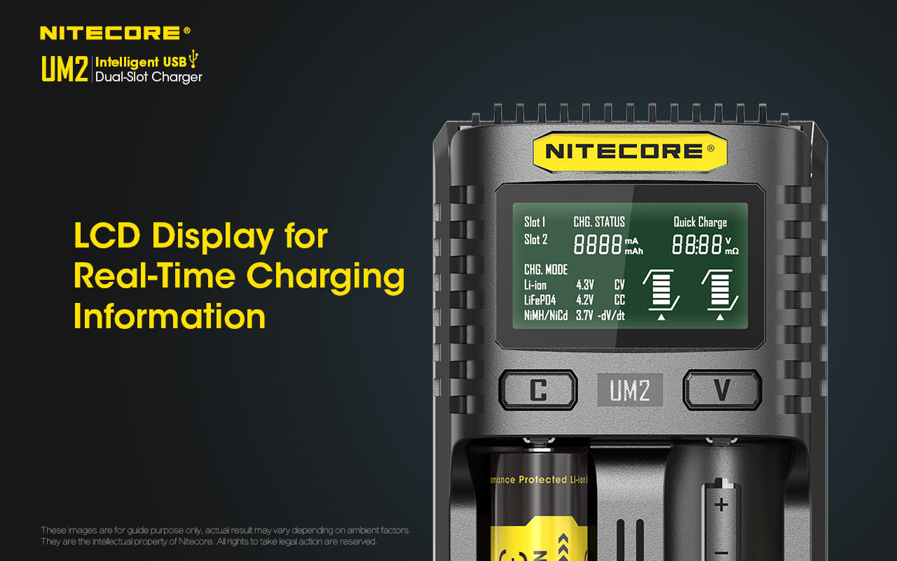 Nitecore UM2 Intelligent USB Dual-Slot Battery Charger - Thomas Tools