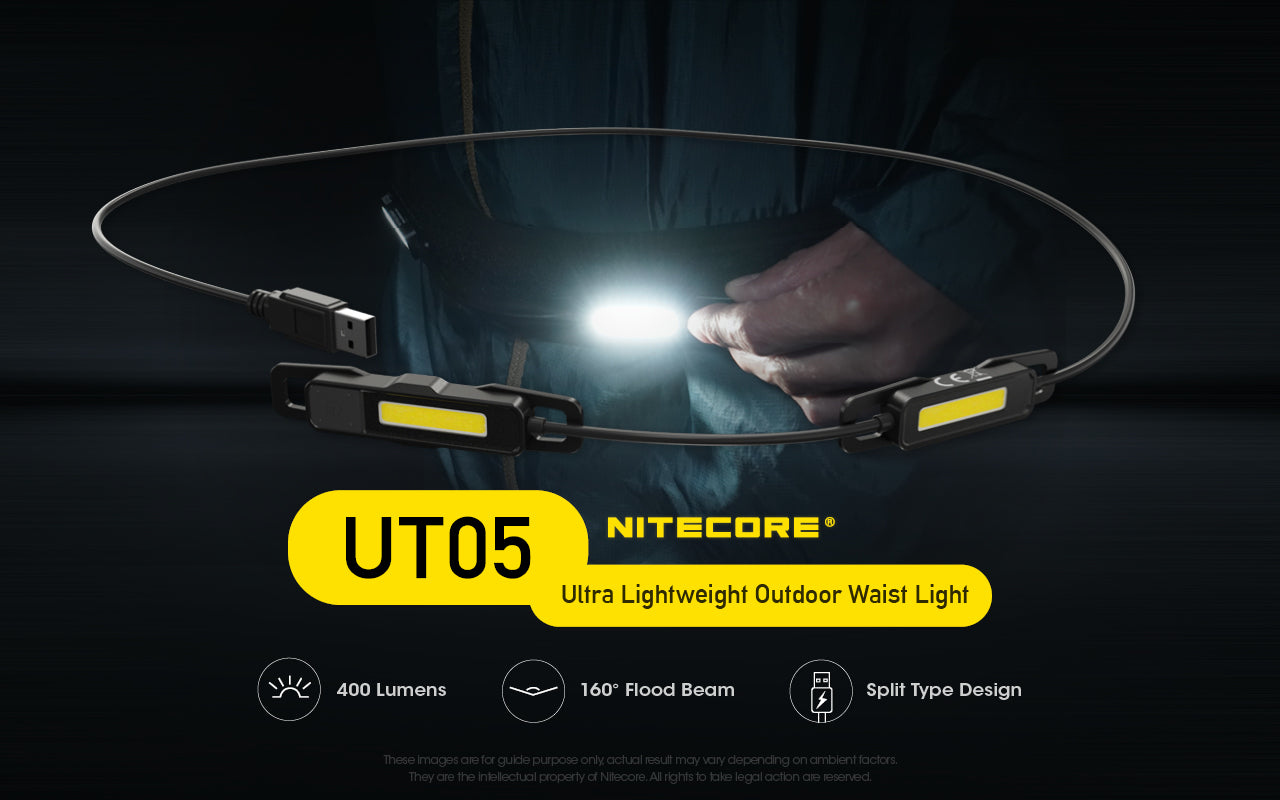 Nitecore UT05 Ultra Lightweight Outdoor Waist Light (400 Lumens)