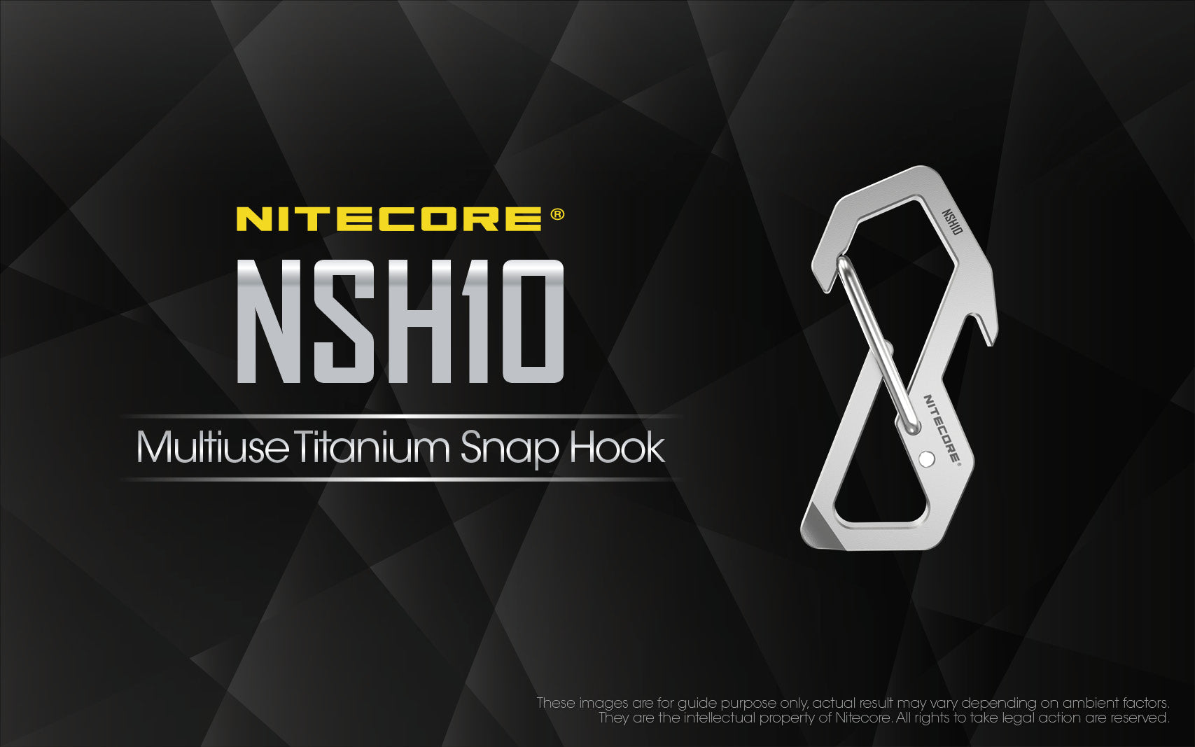 Nitecore Accessory NSH10 Multiuse Titanium Snap Hook Carabiner