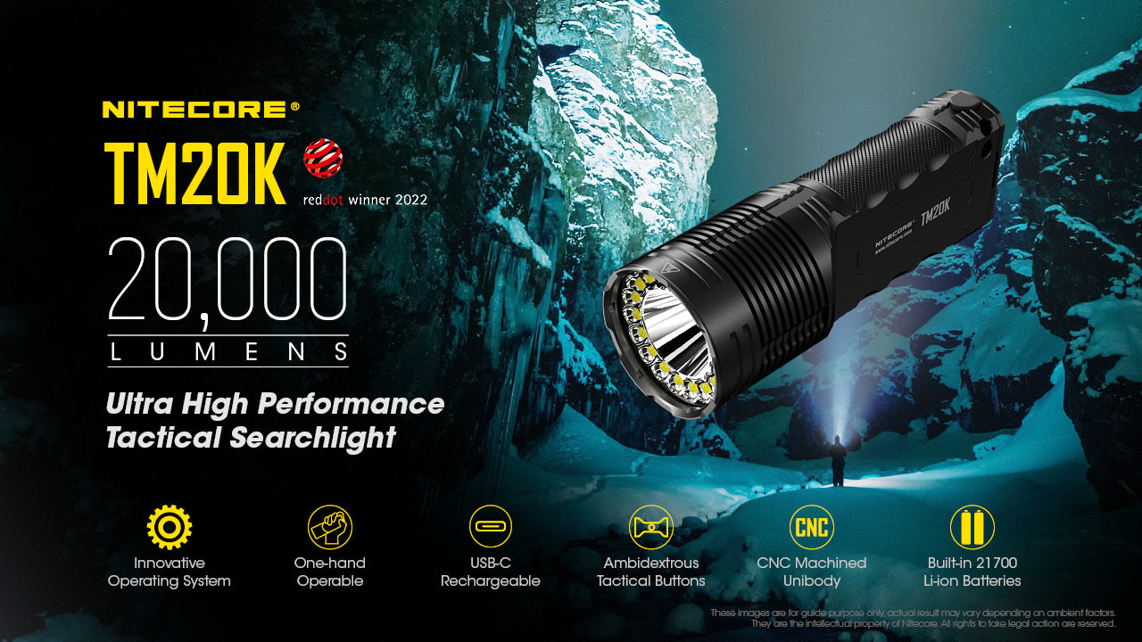 Nitecore TM20K LED Rechargeable Flashlight (20000 Lumens)