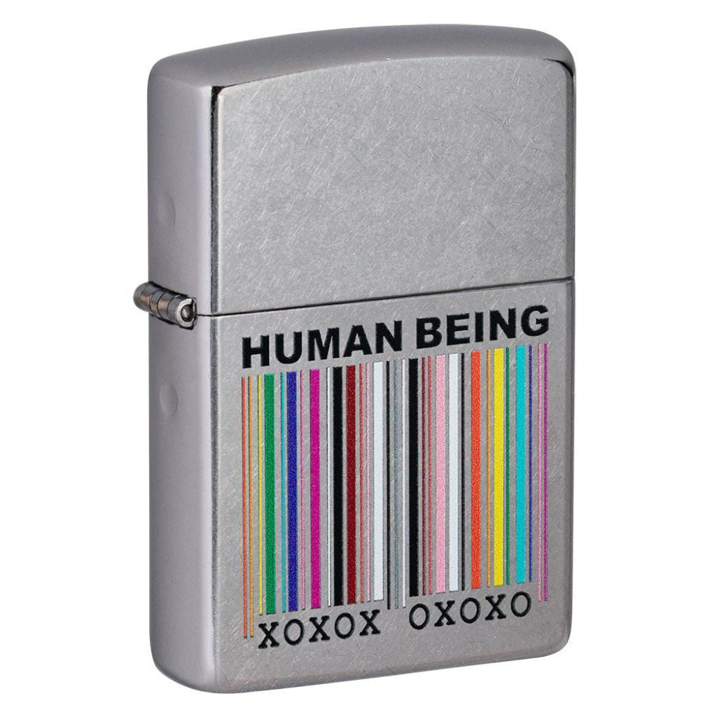 Zippo Chrome Finishes 49578 Human Being Design Lighter