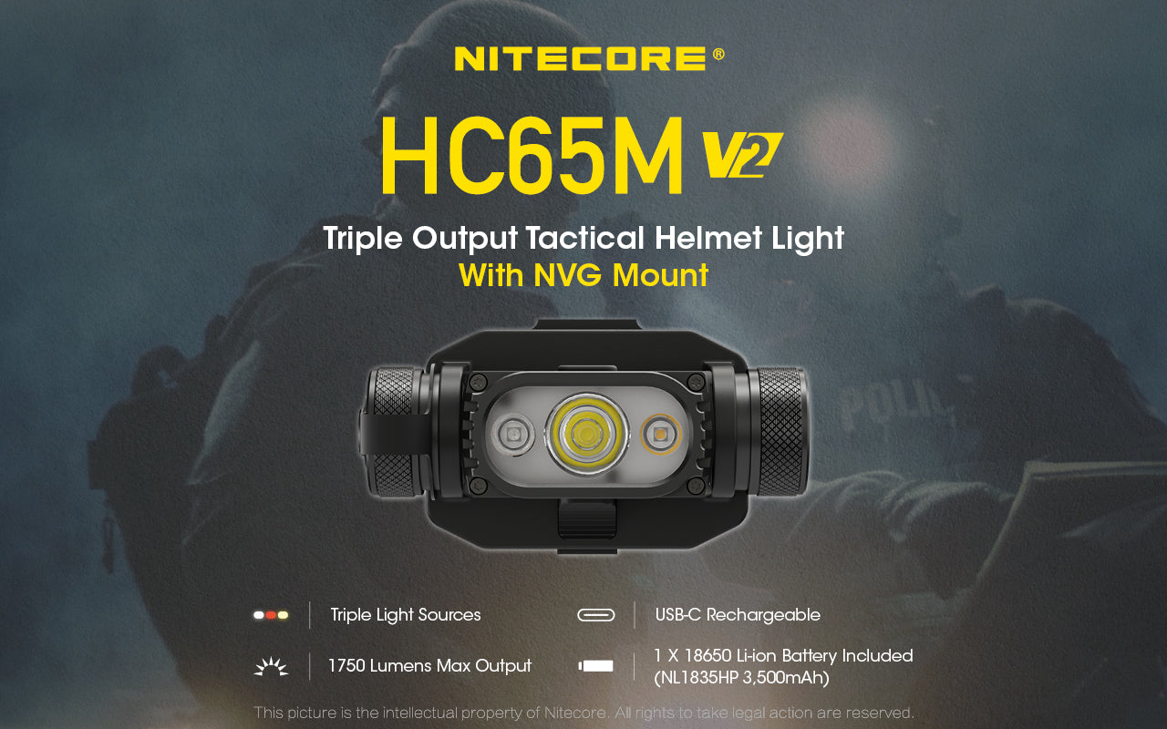 Nitecore HC65M V2 NVG Tactical Headlamp (1750 Lumens)