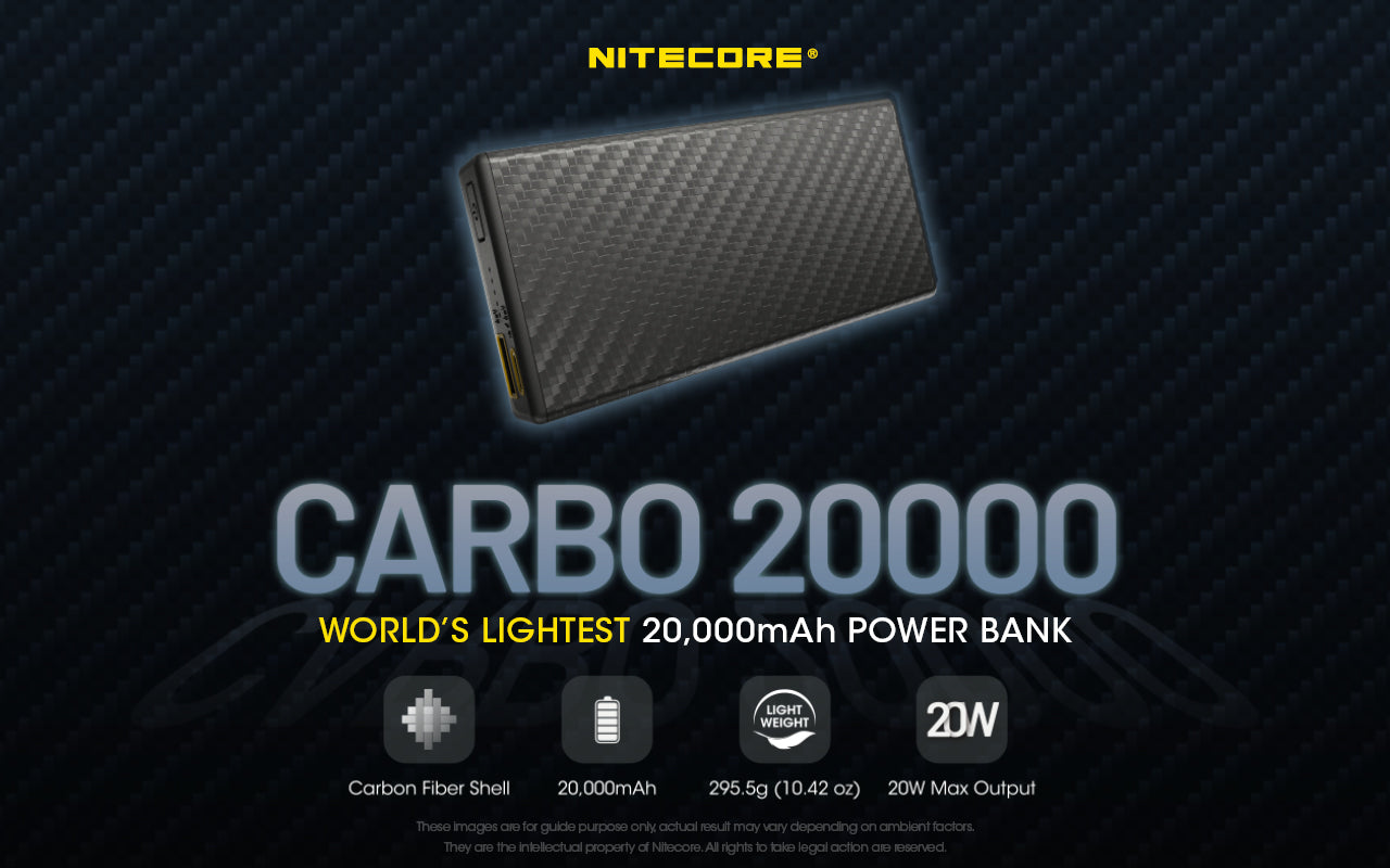 Nitecore Carbo 20000 Lightweight Carbon Fibre Power Bank