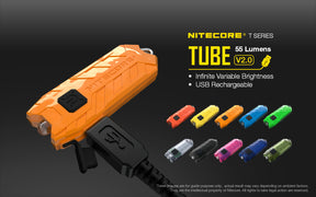 Nitecore Tube V2.0 Rechargeable Flashlight (55 Lumens) (2 Versions) - Thomas Tools