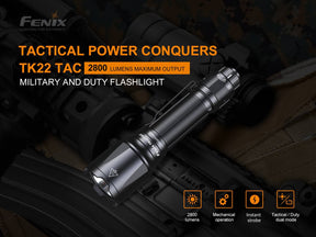 Fenix TK22 TAC Tactical Rechargeable Flashlight (2800 Lumens)