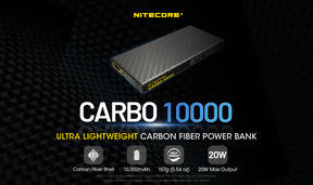 Nitecore Carbo 10000 Lightweight Carbon Fibre Power Bank