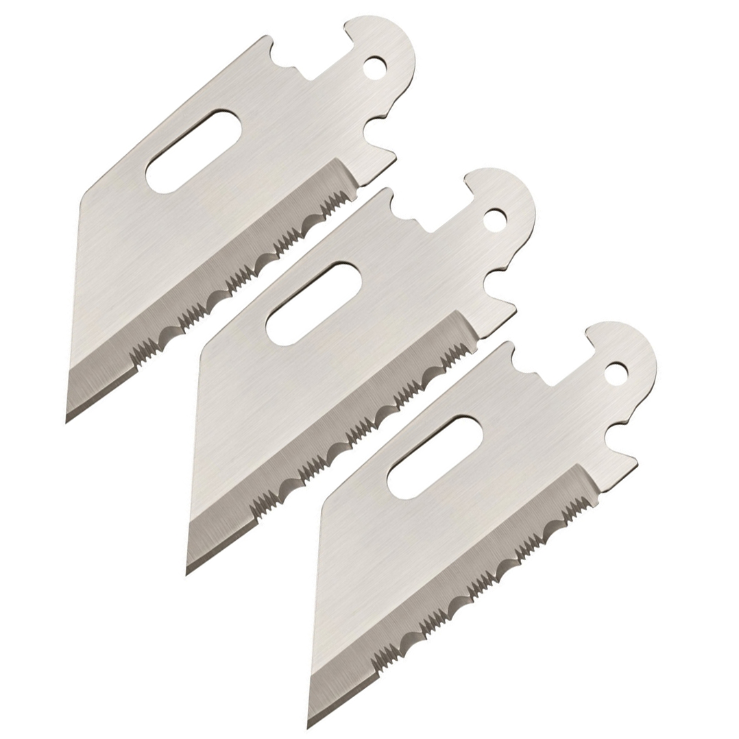 Cold Steel Click-N-Cut Serrated Edge Utility Replacement Blade (3 Pack) - Thomas Tools Malaysia