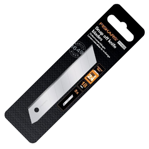 Fiskars CarbonMax Snap-off Knife 18mm Refill Blade (5 Pack) - Thomas Tools