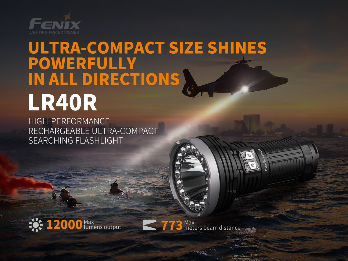 Fenix LR40R Rechargeable Flashlight (12000 Lumens) - Thomas Tools