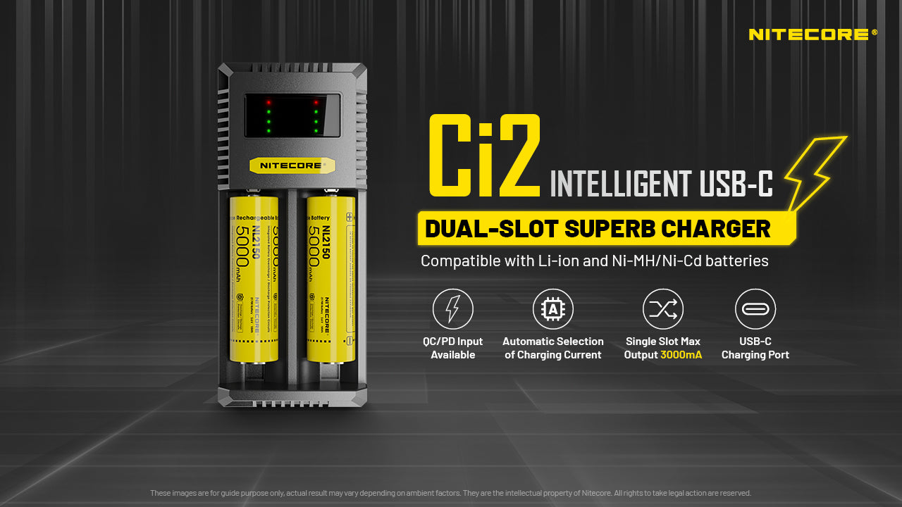 Nitecore Ci2 Intelligent USB-C Dual-Slot Battery Charger