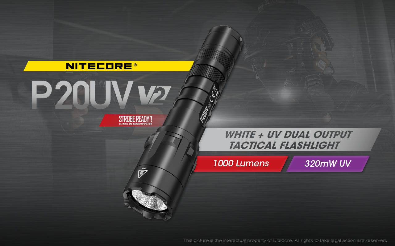 Nitecore P20UV V2 Flashlight (1000 Lumens)