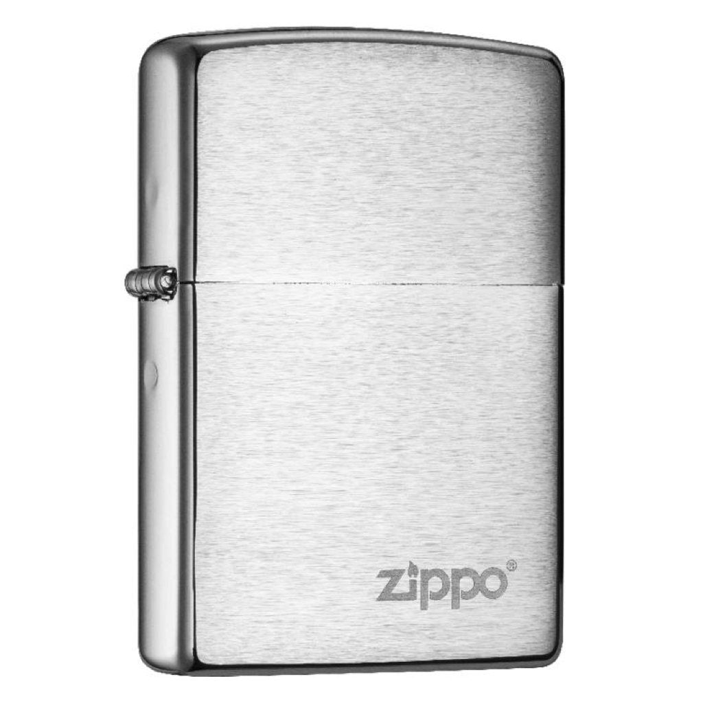 Zippo Logo 200ZL Classic Brushed Chrome with ZIPPO Logo Lighter