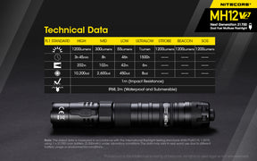 Nitecore MH12 V2 LED Rechargeable Flashlight (1200 Lumens)