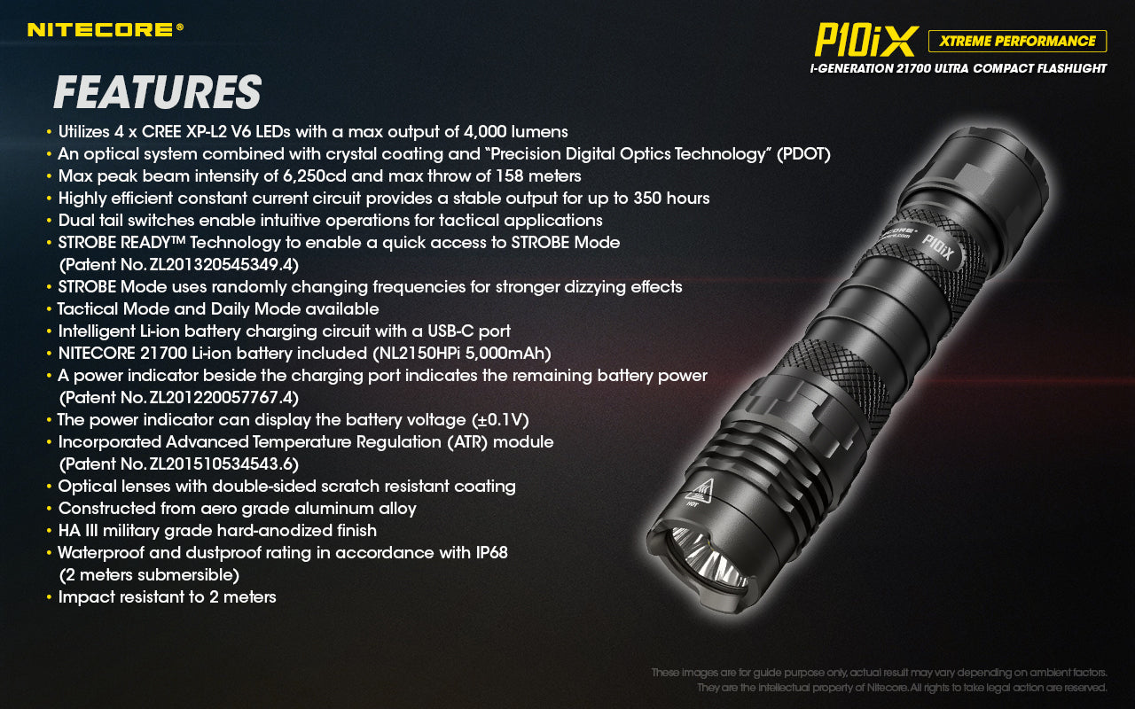 Nitecore P10iX USB Rechargeable Flashlight (4000 Lumens)