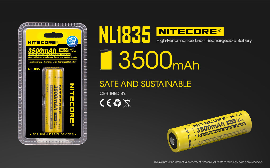 Nitecore Battery 18650 NL1835