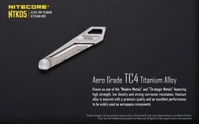Nitecore NTK05 Ultra Tiny Titanium Keychain Knife - Thomas Tools