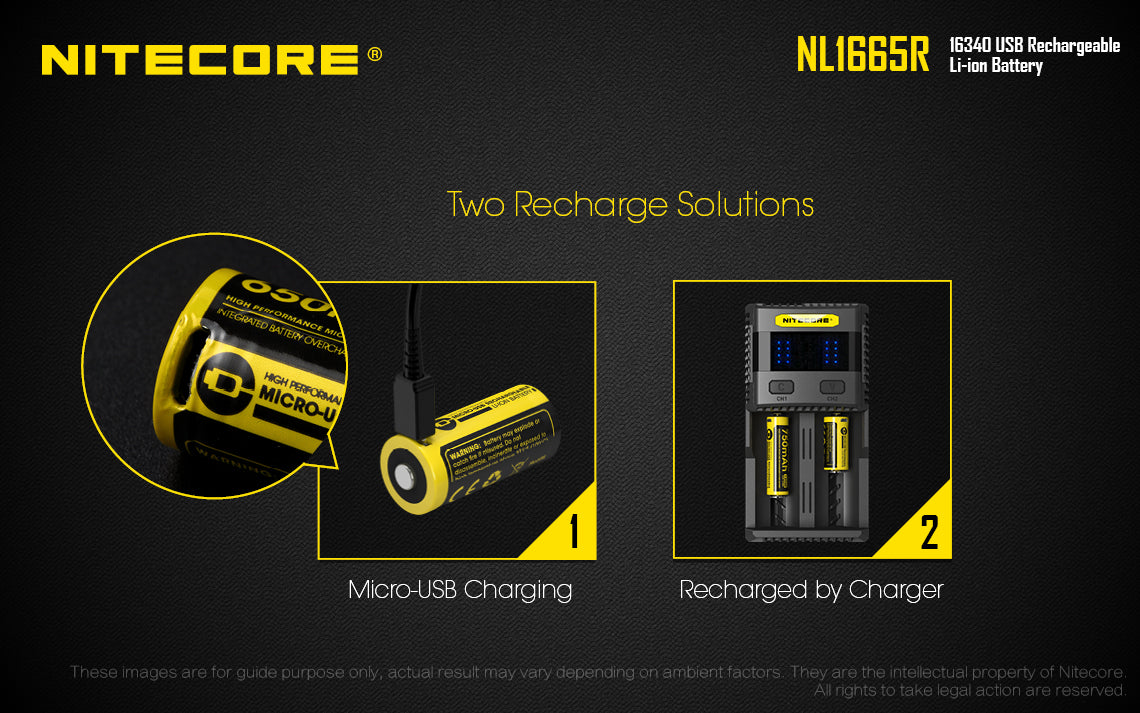 Nitecore Battery RCR123 NL1665R - Thomas Tools