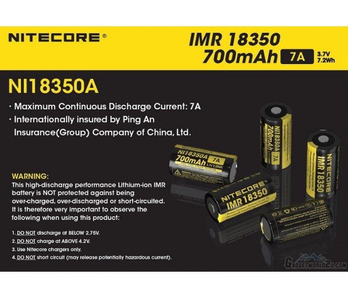 Nitecore Battery IMR18350 - Thomas Tools