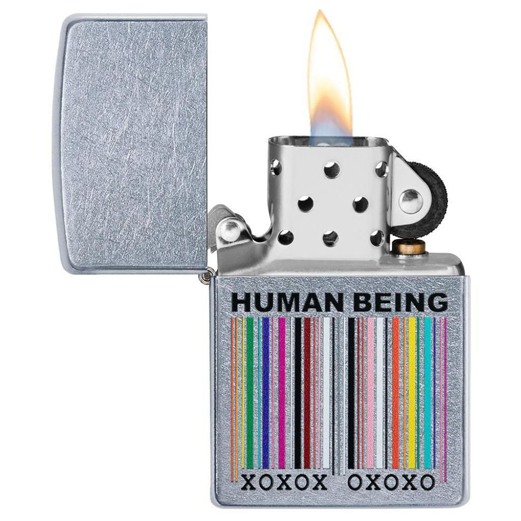 Zippo Chrome Finishes 49578 Human Being Design Lighter