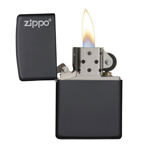 Zippo Matte Logo 218ZL Classic Black Lighter