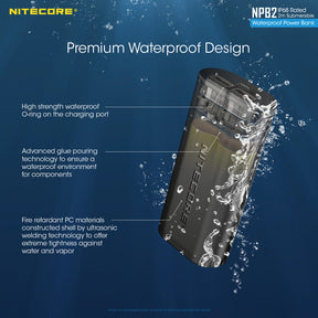 Nitecore NPB2 Waterproof 10000mAh Power Bank