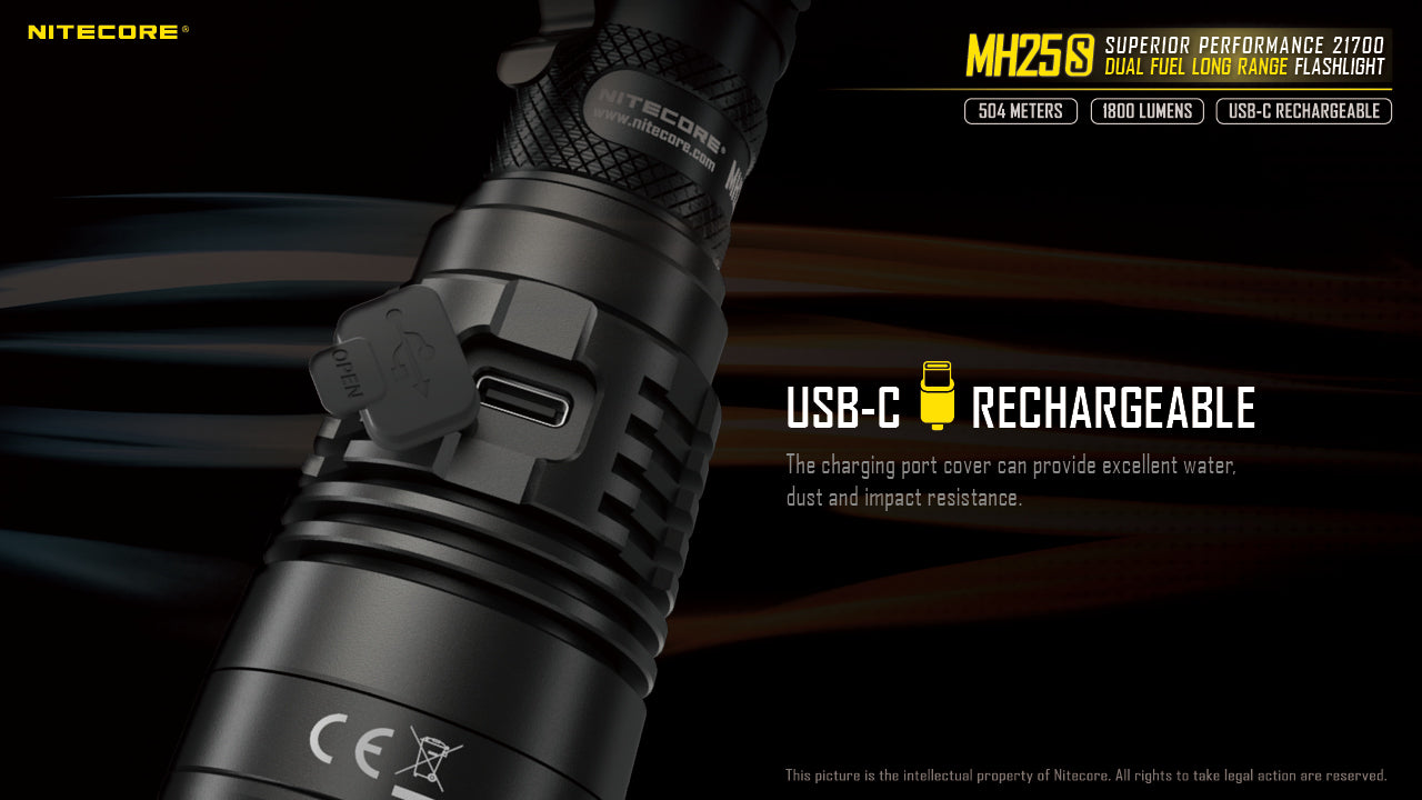 Nitecore MH25S Rechargeable Flashlight (1800 Lumens)