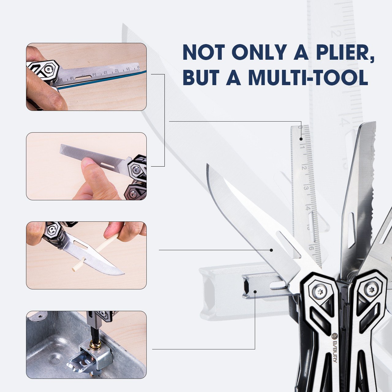 Bibury Plier Multitool (21-in-1) Silver