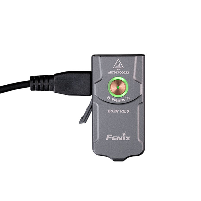 Fenix E03R V2.0 Rechargeable Keychain Flashlight (Gunmetal Grey) (500 Lumens)