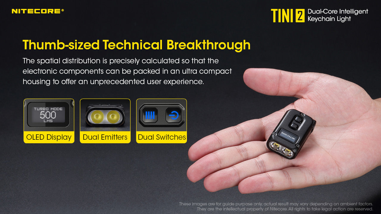 Nitecore TINI 2 Keychain Rechargeable Flashlight (500 Lumens) (2 Versions)