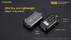 Nitecore TINI 2 Keychain Rechargeable Flashlight (500 Lumens) (2 Versions)