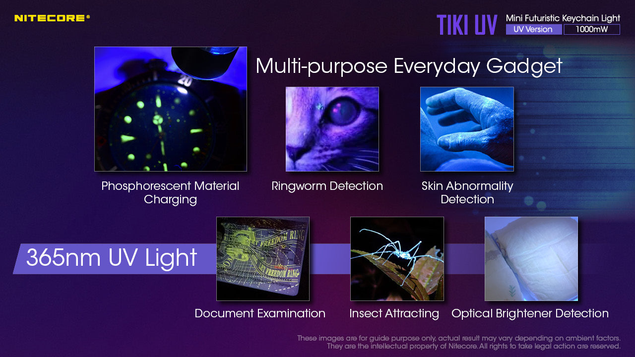 Nitecore TIKI UV & HCRI White LED Rechargeable Flashlight