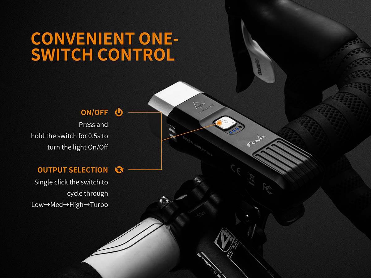 Fenix BC25R USB Rechargeable Bike Light (600 Lumens) - Thomas Tools