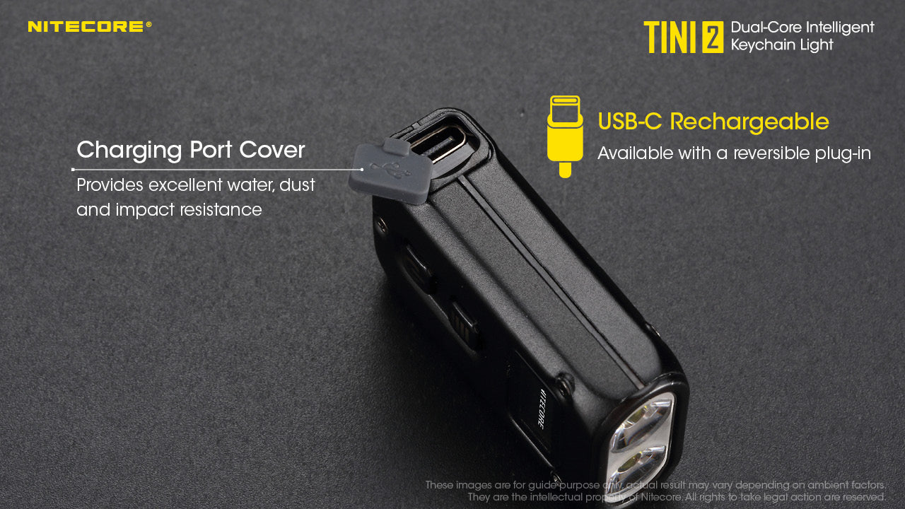 Nitecore TINI 2 Keychain Rechargeable Flashlight (500 Lumens) (2 Versions)