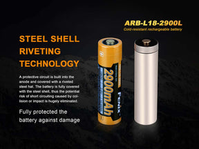 Fenix Battery 18650 ARB-L18-2900L Cold Resistant Rechargeable