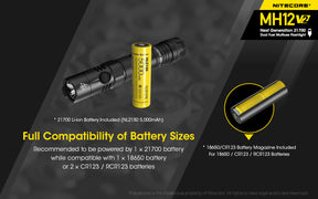 Nitecore MH12 V2 LED Rechargeable Flashlight (1200 Lumens)