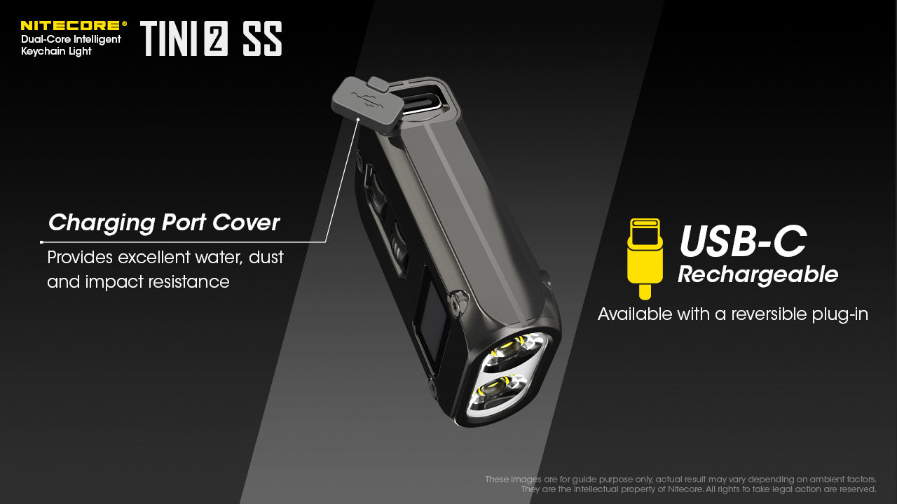 Nitecore TINI 2 SS Keychain Rechargeable Flashlight (500 Lumens)