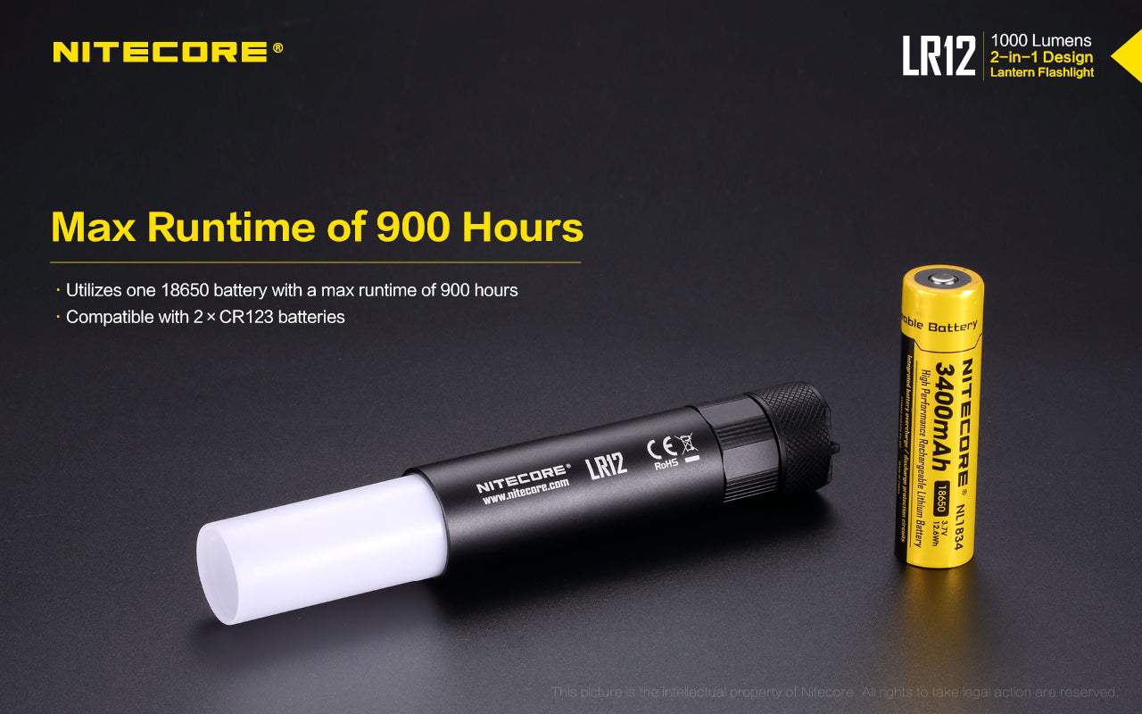 Nitecore LR12 2in1 Lantern Flashlight (1000 Lumens) - Thomas Tools