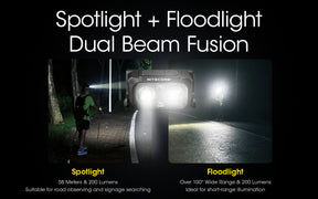 Nitecore NU25 UL Spotlight + Floodlight Rechargeable Headlamp (400 Lumens)