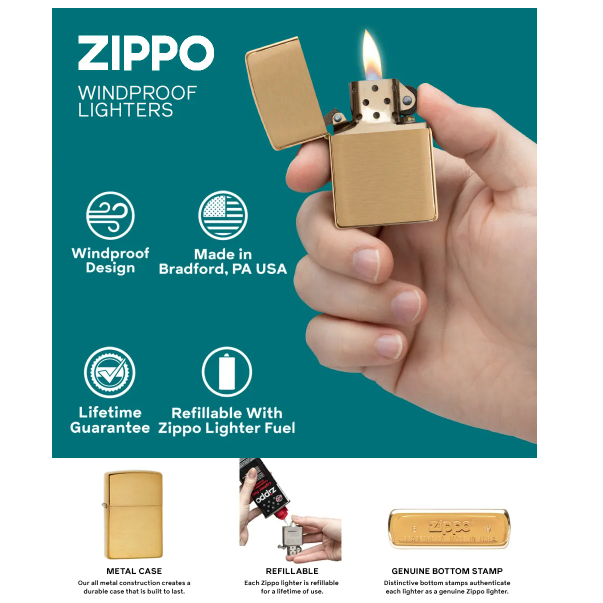 Zippo Brass 28496 Armor® Tumbled Brass Lighter