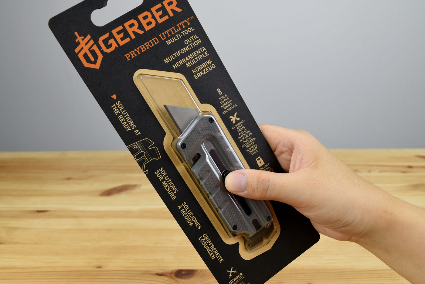 Gerber Gear Prybrid Utility Knife with Pry Bar - Multi-Tool Pocket Razor  Knife with Retractable Knife Blade - EDC Knife - Grey 