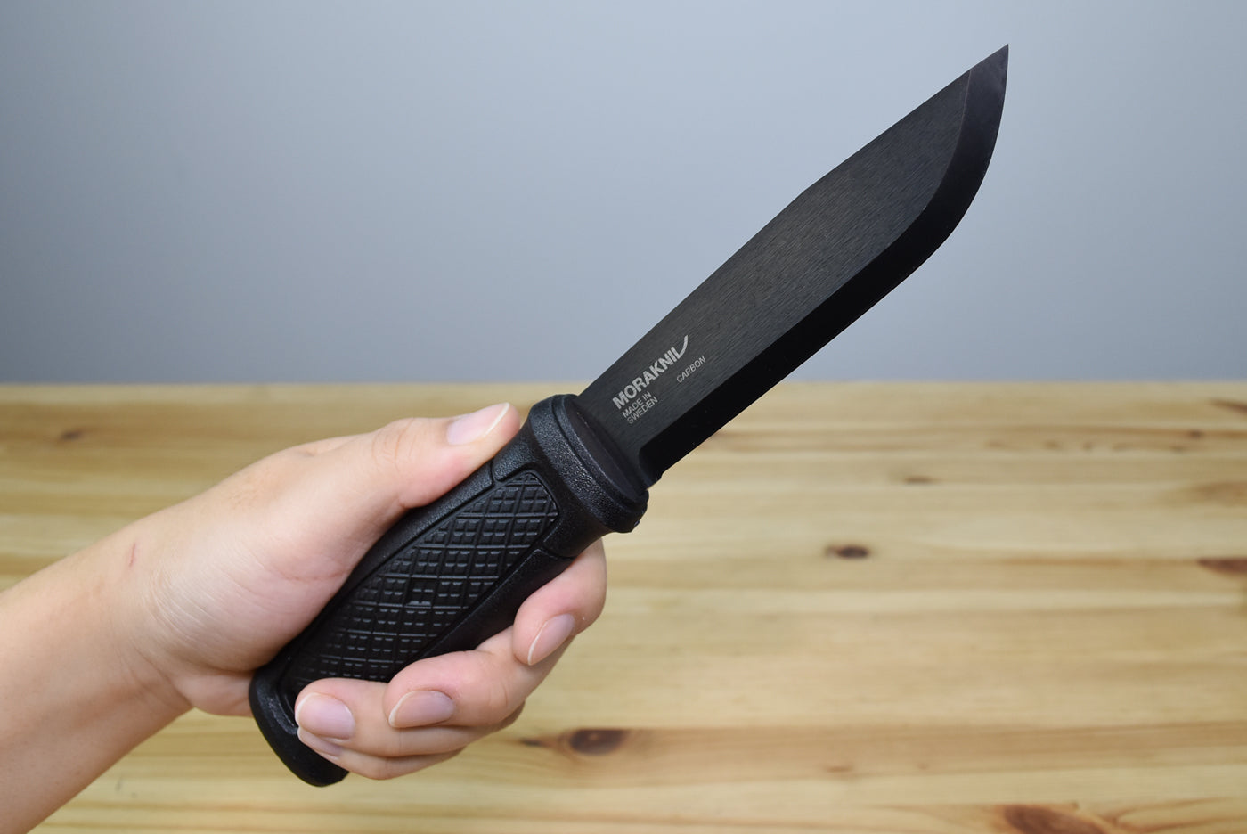 Morakniv Garberg (C) Black Blade Bushcraft Knife (Leather Sheath)