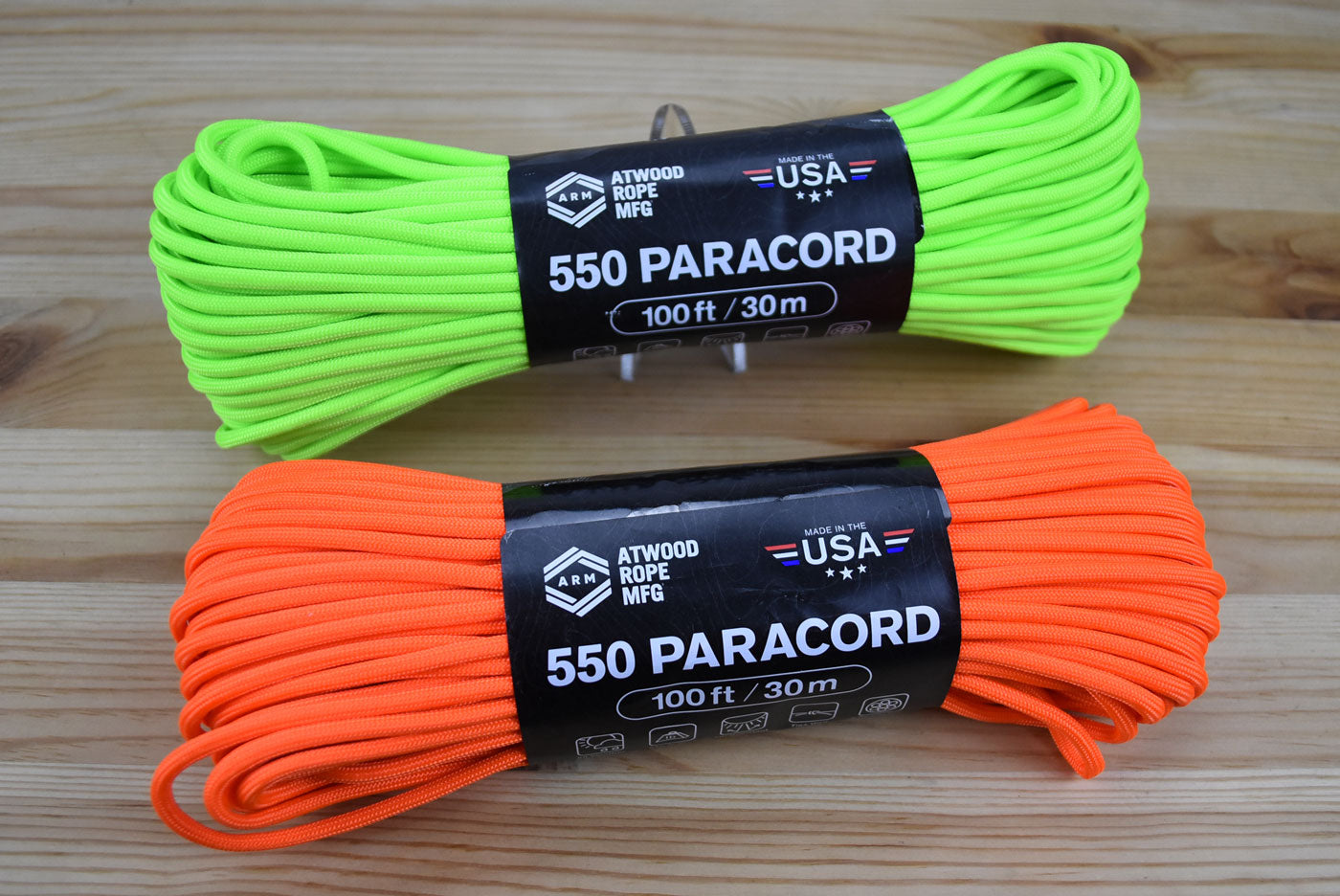 Atwood 550lbs Paracord 7 cores 100ft (Neon Green)