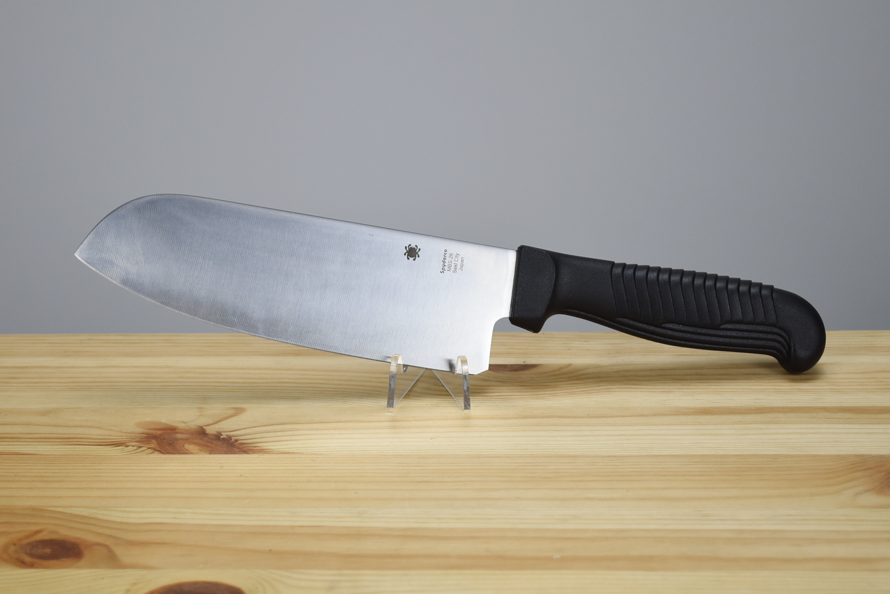 Spyderco K08PBK Santoku Kitchen Knife Black Polypropylene 6.81