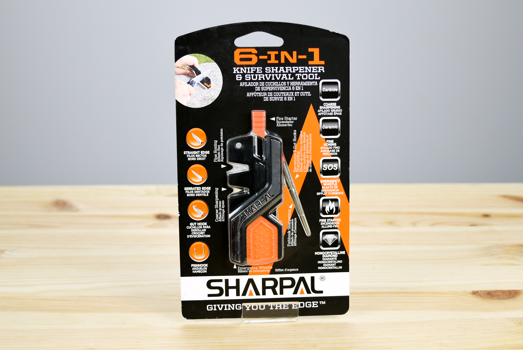 SHARPAL 101N 6-in-1 Pocket Knife Sharpener & Survival Tool, with