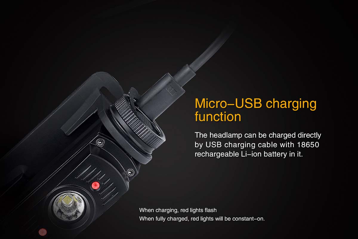 Fenix HL60R XM-L2 U2 USB Rechargeable Neutral White LED Headlamp (Yellow) (950 Lumens)