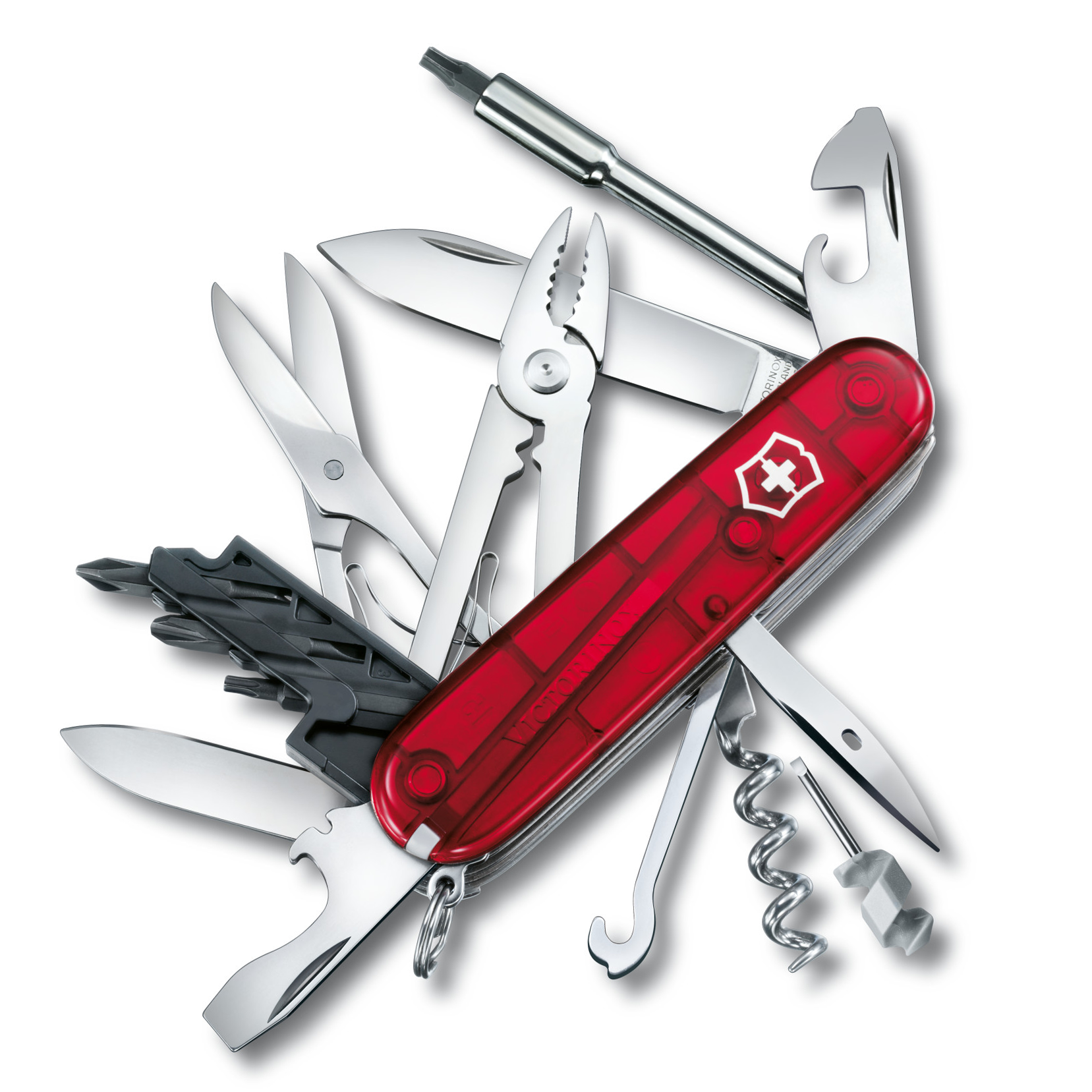 Victorinox CyberTool M Multitool Pocket Knife 1.7725.T (Red Transparen